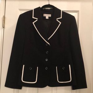 Black jacket with white piping